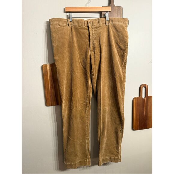 Polo Ralph Lauren Tan Straight Leg Cotton Blend Corduroy Pants Size 42/32 - Picture 1 of 7